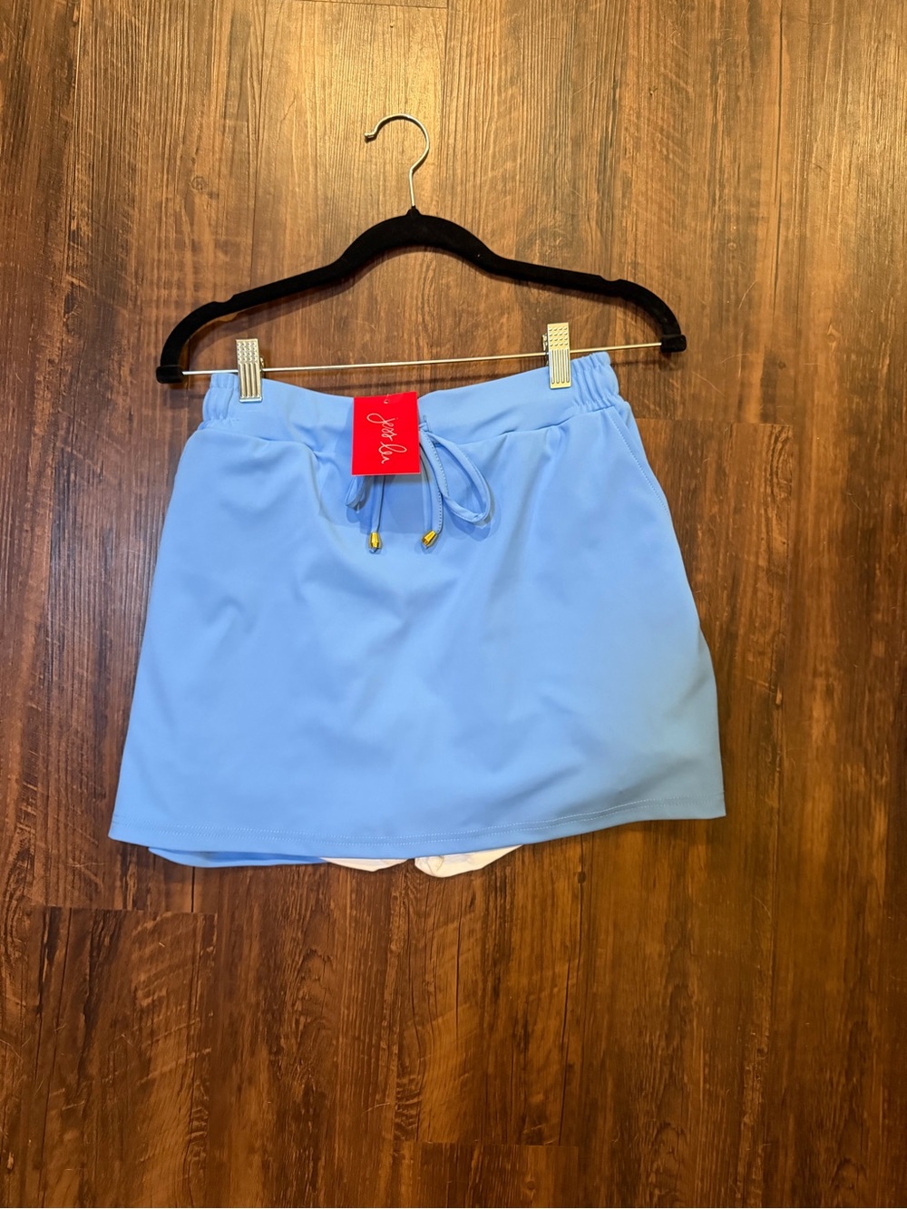 Light Blue Athletic Skort with Drawstring Waist